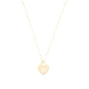 MILOR SILVER  Italy 18kt Gold Plated Sterling Silver Heart Initial Necklace